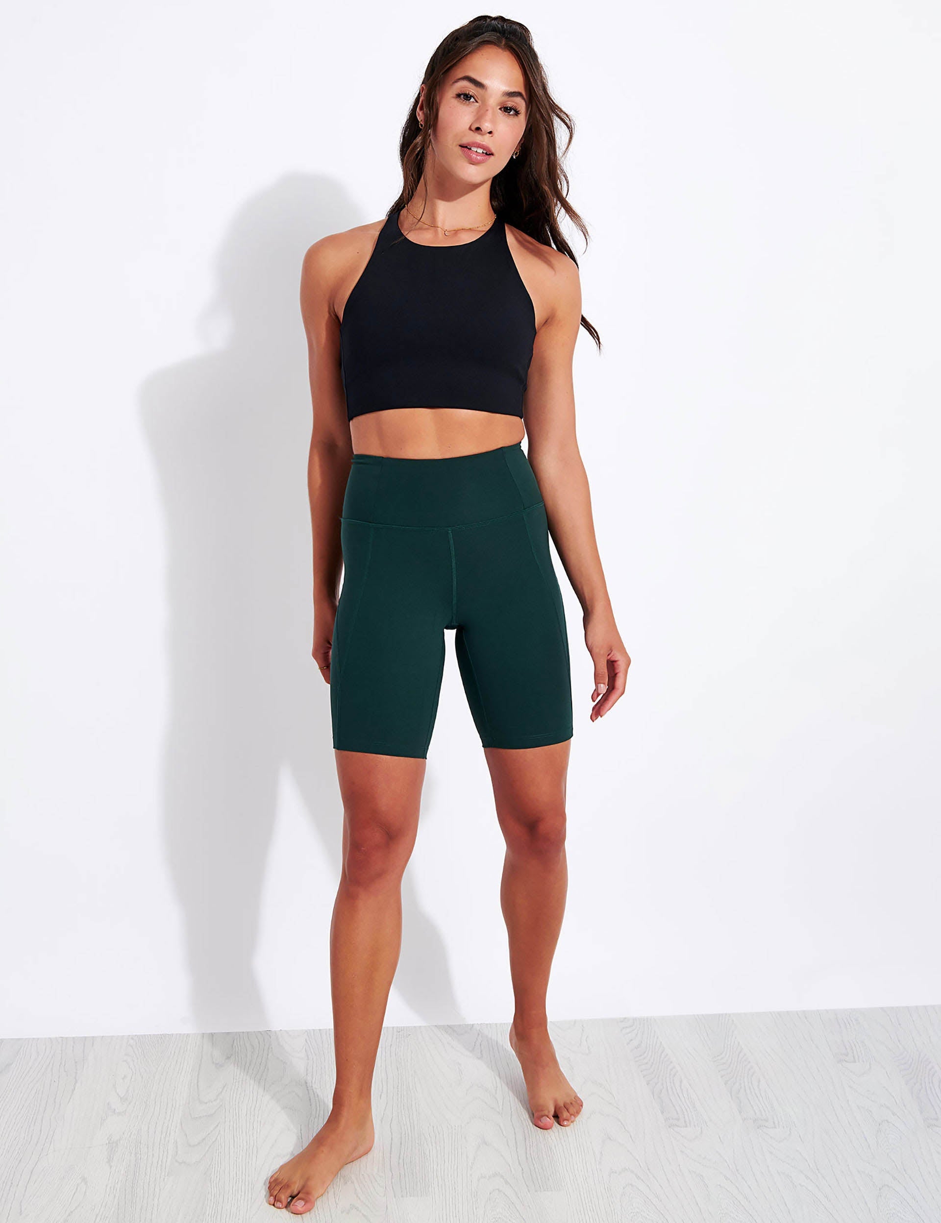 Girlfriend Collective High Waisted Bike Short - Mossimage2- The Sports Edit