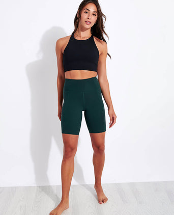 High Waisted Bike Short - Moss