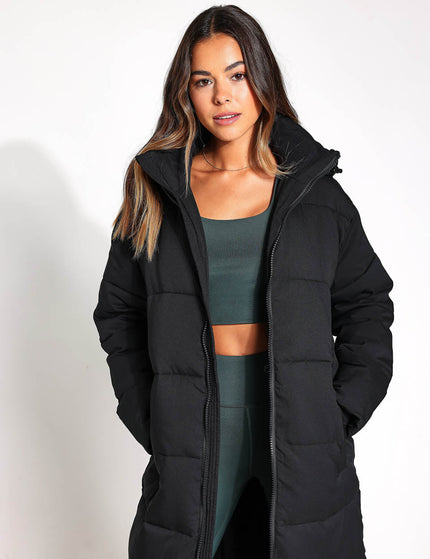 Girlfriend Collective Long Puffer Jacket - Blackimage3- The Sports Edit