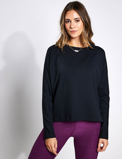 Girlfriend Collective ReSet Long Sleeve Tee - Blackimage1- The Sports Edit