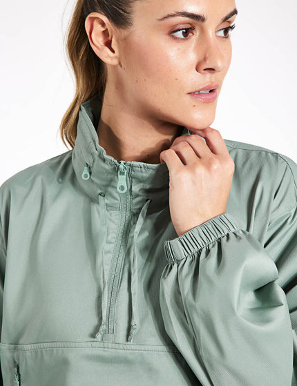 Girlfriend Collective Hummingbird Half Zip Windbreaker - Chinoiserieimage4- The Sports Edit