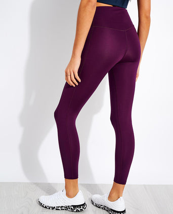 High Waisted 7/8 Pocket Legging - Plum