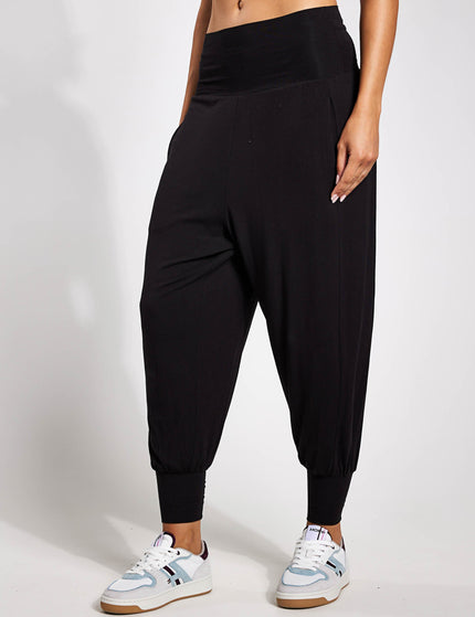 Goodmove High Waisted Hareem Yoga Joggers - Blackimage3- The Sports Edit