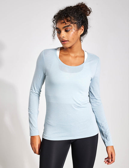 Goodmove Scoop Neck Ruched Back Yoga Top - Light Mintimage1- The Sports Edit