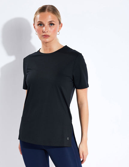 Goodmove Scoop Neck Mesh Back T-shirt - Blackimages3- The Sports Edit