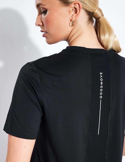 Goodmove Scoop Neck Mesh Back T-shirt - Blackimage4- The Sports Edit