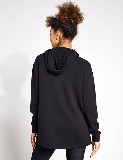 Goodmove Hooded Relaxed Long Sleeve Yoga Hoodie - Blackimage3- The Sports Edit