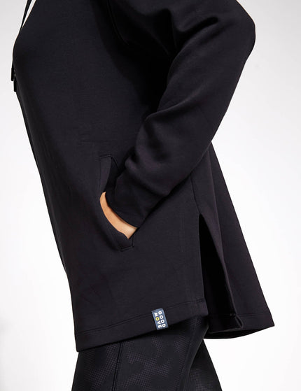Goodmove Hooded Relaxed Long Sleeve Yoga Hoodie - Blackimage4- The Sports Edit