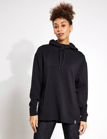Goodmove Hooded Relaxed Long Sleeve Yoga Hoodie - Blackimage1- The Sports Edit