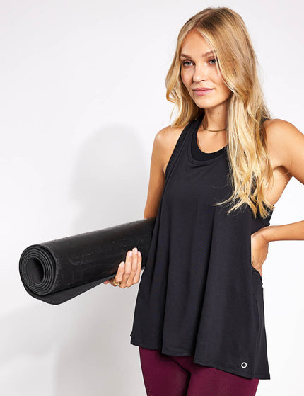 Goodmove Yoga Pleat Vest - Blackimage1- The Sports Edit