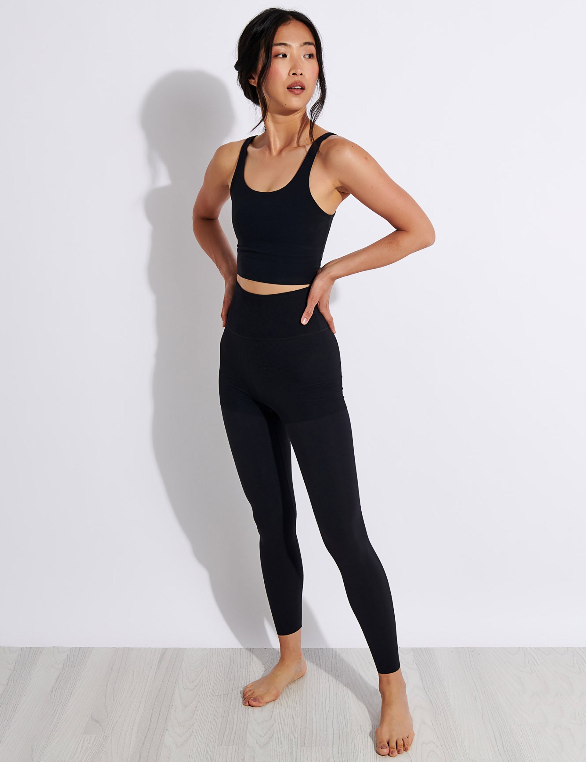 Nike Yoga Luxe Crop Top - Black/Dark Smoke Greyimage3- The Sports Edit