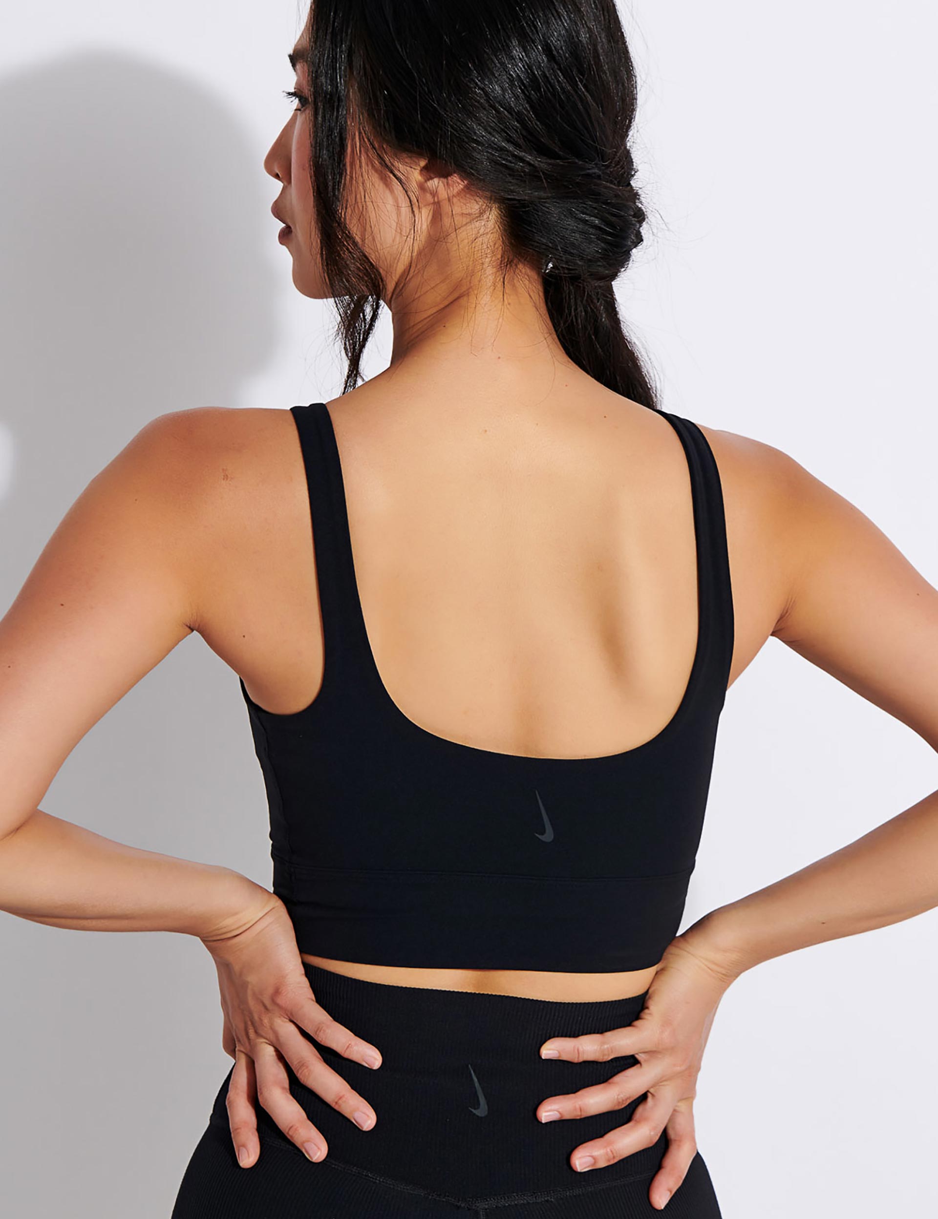 Nike Yoga Luxe Crop Top - Black/Dark Smoke Greyimage2- The Sports Edit