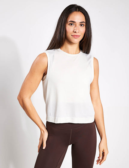 Varley Page Seamless Crop Tank - Snow Whiteimage1- The Sports Edit