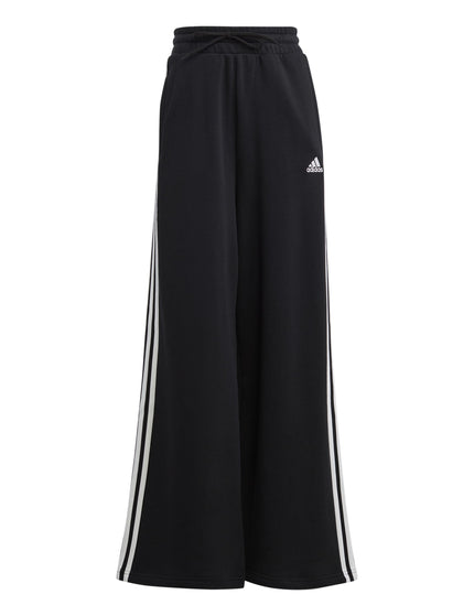 adidas Essentials 3-Stripes French Terry Wide Joggers - Black/Whiteimage6- The Sports Edit