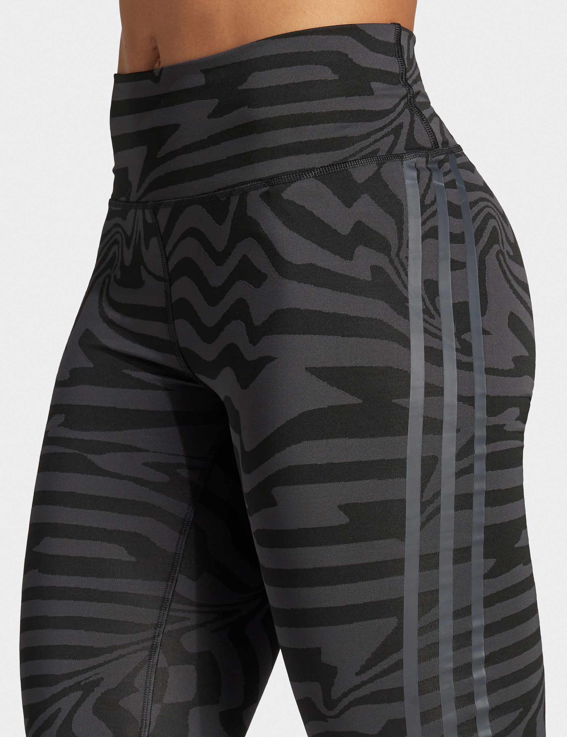 adidas Train Essentials 3-Stripes 3/4 Gym Leggings, Dark Grey Heather, XS