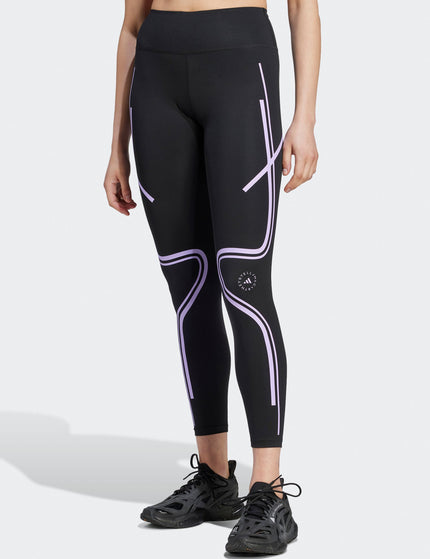 adidas X Stella McCartney TruePace Running Leggings - Black/Purple Glowimage1- The Sports Edit