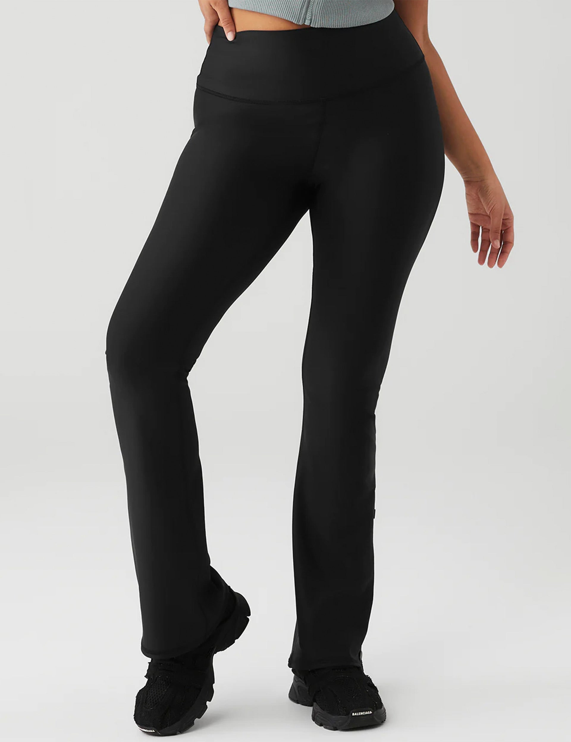 High Waisted Free Time Straight Leg Sweatpant - Black