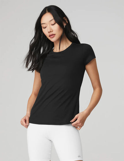 Alo Yoga Alosoft Finesse Tee - Blackimage1- The Sports Edit