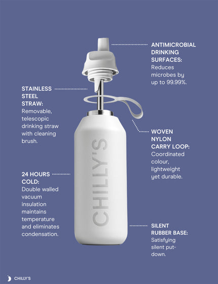 Chilly's Series 2 Flip Water Bottle 500ml - Blushimage8- The Sports Edit