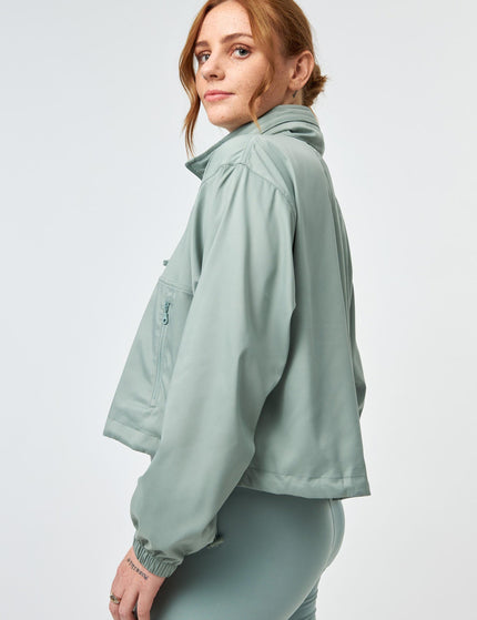 Girlfriend Collective Hummingbird Half Zip Windbreaker - Chinoiserieimage6- The Sports Edit