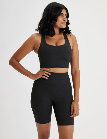 Girlfriend Collective RIB High Waisted Bike Short - Blackimage5- The Sports Edit