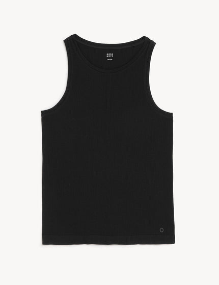 Goodmove Ribbed High Neck Seamless Vest Top - Blackimage6- The Sports Edit