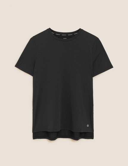 Goodmove Scoop Neck Mesh Back T-shirt - Blackimages7- The Sports Edit