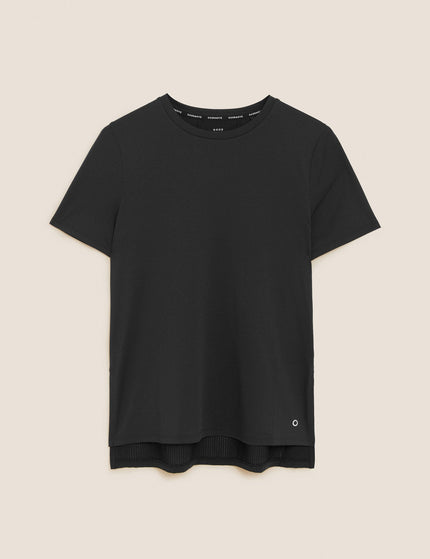 Goodmove Scoop Neck Mesh Back T-shirt - Blackimage7- The Sports Edit