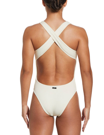 Nike Cross-Back 1-Piece Swimsuit - Coconut Milkimage2- The Sports Edit