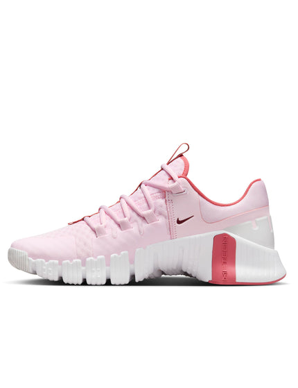 Nike Free Metcon 5 Shoes - Pink Foam/Adobe/Platinum Tint/Dark Team Redimage2- The Sports Edit