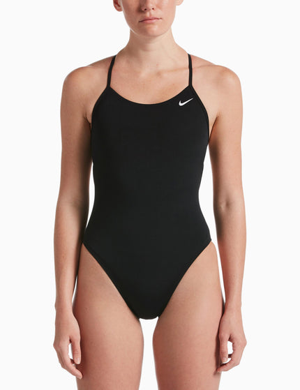Nike Lace-Up Tie-Back 1-Piece Swimsuit - Blackimage1- The Sports Edit
