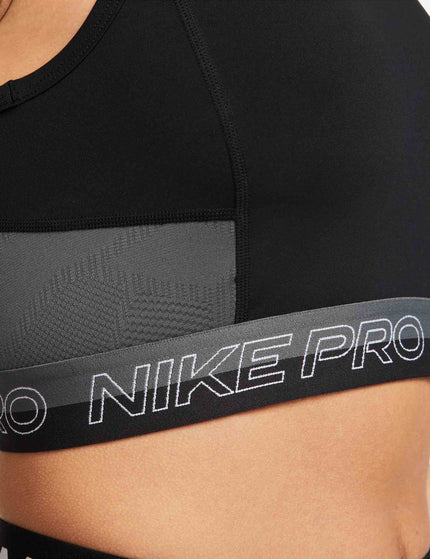 Nike Pro Dri-FIT Cropped Tank Top - Black/Iron Grey/Whiteimage5- The Sports Edit