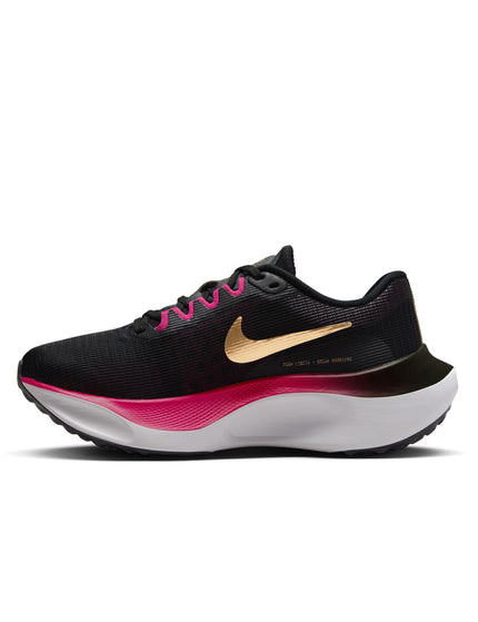 Nike Zoom Fly 5 Shoes - Black/White/Fireberry/Metallic Goldimage2- The Sports Edit