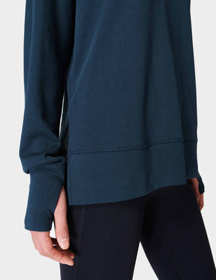 After Class Longline Sweatshirt - Navy Blue