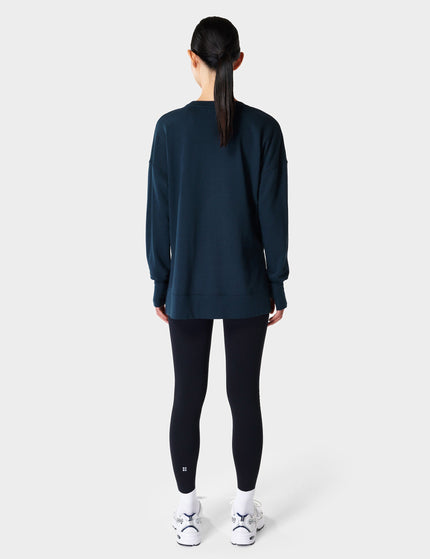 Sweaty Betty After Class Longline Sweatshirt - Navy Blueimage4- The Sports Edit