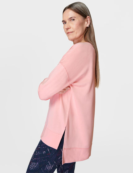 Sweaty Betty After Class Longline Sweatshirt - Soft Pinkimage3- The Sports Edit