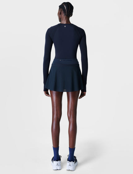Sweaty Betty Athlete Seamless Workout Long Sleeve Top - Navyimage2- The Sports Edit