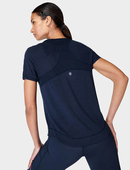 Sweaty Betty Breathe Easy Running T-Shirt - Navy Blueimage2- The Sports Edit