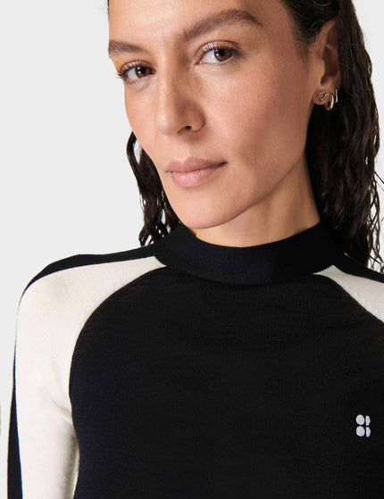 Sweaty Betty Colour Block Merino Base Layer Top - Blackimage3- The Sports Edit