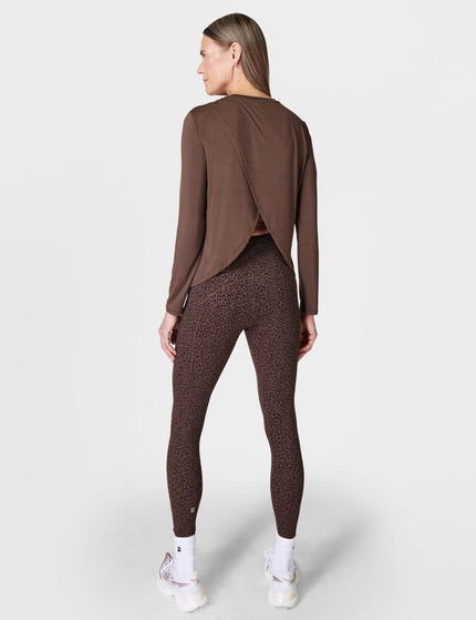 Sweaty Betty Drape Back Long Sleeve Top - Walnut Brownimage5- The Sports Edit