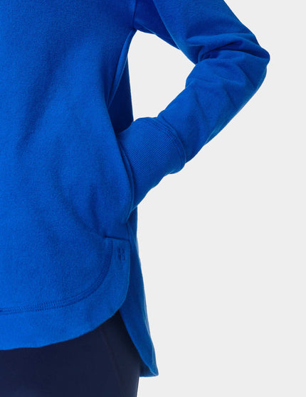 Sweaty Betty Escape Italian Fleece Hoody - Lightning Blueimage4- The Sports Edit