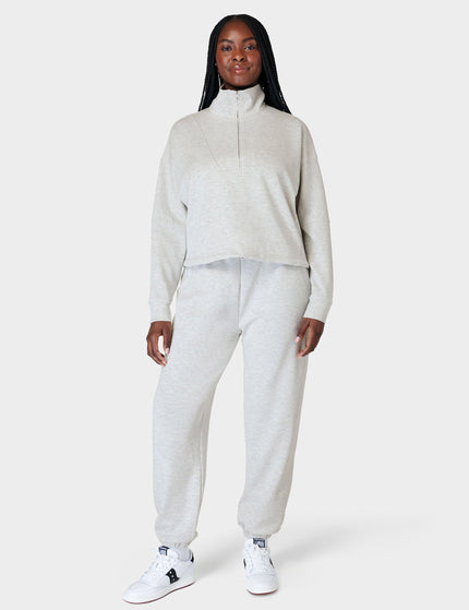 Sweaty Betty Sand Wash Funnel Neck Half Zip - Ice Grey Marlimage6- The Sports Edit