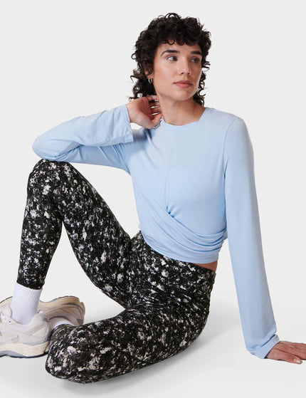 Sweaty Betty Wrap Front Long Sleeve Top - Breeze Blueimage5- The Sports Edit