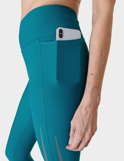 Sweaty Betty Zero Gravity 7/8 Illuminate Running Leggings - Reef Teal/Salt Blue Reflectiveimage4- The Sports Edit