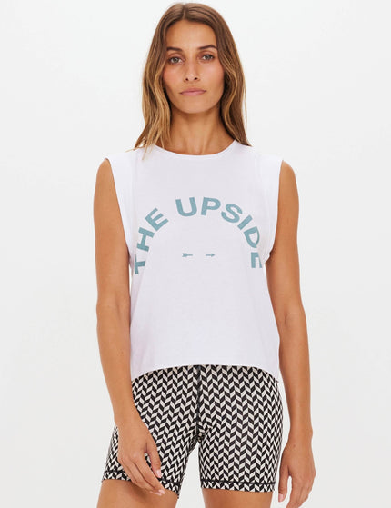 The Upside Cropped Muscle Tank - Whiteimage1- The Sports Edit
