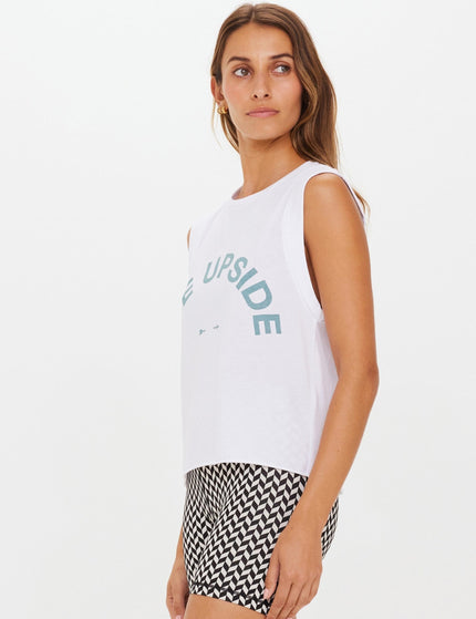 The Upside Cropped Muscle Tank - Whiteimage2- The Sports Edit