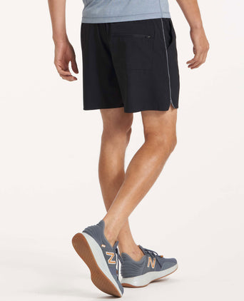 Trail Short - Black/Heather Grey Stripe